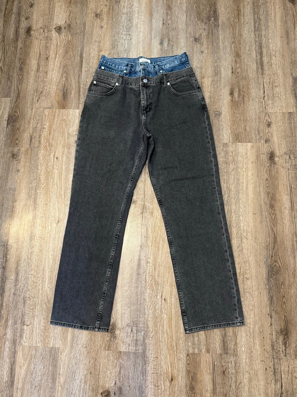 Sandro Women’s Two-Tone Double-Waisted Jeans Size 31